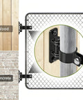 Ranch Ready Heavy Duty Gate Hinges 1 5/8 Inch Removable Bolt Locking Rust Proof Electroplated Steel Fencing Hardware on wood and concrete.