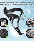 Ultralight carbon fiber bike water bottle cage holder weighing 15g, strong and stylish for cycling across rough terrain.