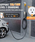 Drop The Standard 120 V Wall Adapter Right Into Your Tesla Gen Two Three Mobile Connector For Easy Home Charging On Model Three Y S X Road Trips With Zero Fuss Today, showing charging setup.