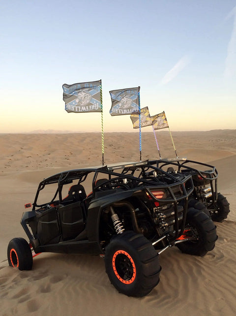 RZR XP Turbo Heavy Duty Radius Rods Rear Arms Upgrade Kit For Off Road UTVs, 12mm Bolts, 5x Stronger Than Stock, Beefy Rear Suspension Upgrade For Rugged Trails And High Impact Rides mounted on UTV