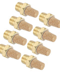 Eight Pneumatic Exhaust Muffler Kit With 1/8 NPT Male Sintered Bronze Brass Fittings for Tools and Machinery Noise Reduction