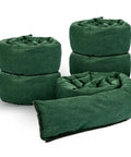 5 Pack Water Barrier Flood Barriers, 5 Ft Long by 6.5 In Wide, Reusable Sandless Flood Sandbags in green fabric
