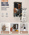 Rock Solid Pro Grade Aluminum To Copper Wire Connectors 3 Port Screw Terminal Blocks Pre Filled With Oxide Inhibitor Orange 15 Pack for wiring in junction boxes.