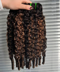 Burmese Curly Human Hair Bundles 100 Percent Real 14 16 18 Inch Weft Sew In P1b 30 Dark Highlight Medium Brown
