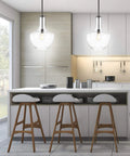 Oil Rubbed Bronze 13.25 Inch Mid Century Modern One Light LED Pendant Light Fixture With Clear Glass Shade in kitchen