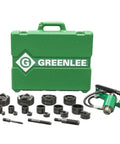 11 Ton Hydraulic Knockout Punch Kit With Hand Pump And Ram, From Half Inch To Four Inch Slug Buster Punches, Dies, Set with Green Case