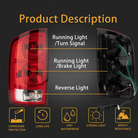 Tail Light Assembly For 2002-2006 Dodge Ram 1500 And 2003-2006 Ram 2500 3500 Pickup Driver And Passenger Side