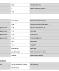 Specification table for Tankless AGL5 Propane Gas Water Heater Kit Portable 34000 BtuHr 5 Liter with dimensions, flow rate, and features.