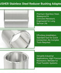 Beefy Heavy-Duty Stainless Steel Bushing Sleeve Set 12 Pieces 5/8 Inch Bore, 3/4 Inch Outer Diameter, 5/8 Inch Length Reducing Sleeve Spacer For M14 Screws Bolts And Rods, Corrosion Resistant, High Pressure, Leak Proof, Easy Install, stainless steel reducer bushing