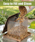 Built Tough Outdoor Hanging Bird Feeder With Waterproof Metal Build, Large 3.5Lb Capacity, copper detail, easy fill