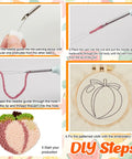 DIY steps for 8 Piece Fruit Punch Punch Needle Coaster Kit For Adults Beginners DIY Embroidery Set With Yarns Hoops And Tools