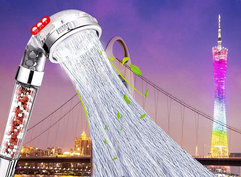 Kickin High Pressure Handheld Shower Head With 59 Inch Hose And Bracket, Vortex Turbo Spray, ionic filter in urban setting
