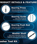 W10435302 Tub Seal And Bearing Kit With Drive Shaft Replacement For Whirlpool Cabrio Maytag Bravos Xl Kenmore Oasis Top Load Washer tools display