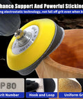 3 Inch Gold Sanding Discs Set For Drill Attachment with hook and loop sander kit for woodworking and automotive use close-up