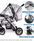 Must-Have All Weather Stroller Rain Cover And Baby Mosquito Net 2-Piece Set Universal Stroller Accessory with velcro straps and air vents