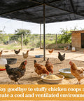 Beefy 70 Percent Shade Cloth For Garden Black Mesh Tarp 6.5 By 10 Feet Outdoor Sun Shade Net installed over chicken coop