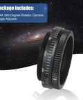 Camera Angle Adjuster For SV550 80mm F6 Scope, 360 Degree Rotator With M63 Thread displayed on a galaxy background