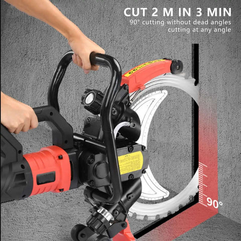 16 Inch Electric Concrete Annular Cutter Brushless 9500W Ring Saw in use with 90° cut on concrete.