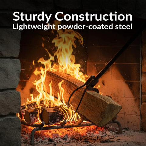36 Inch Steel Log Tongs For Fire Pit Maneuvering Hot Embers Safely Easy Grip Handle Makes Tending Backyard Campfires A Breeze Weekend Warrior Approved Tool For Rearranging Seasoned Logs Without Burning Your Mitts During Cozy Nights Outdoors
