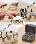 Heavy Duty Ring Bending Kit For Jewelry Making With Chrome Steel Molds Wooden Base 0.47 To 0.87 Inch Sizes And 45/90 Degree Posts