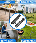 Give Your Workspace A Sweet Upgrade Featuring Hella Sturdy Folding Table Risers And Adjustable Leg Extenders Perfect For Standing Desks Or Dining Tables Smooth Two Level Height Swap Includes Grippy Rubber Footpads And No Sweat Assembly Clips with adjustable table risers in a multi-use setup.