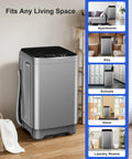 Portable Washing Machine 2 In 1 Compact Washer Built In Drain Pump 1.7 Cu Ft in a cozy apartment setting, suitable for various spaces.
