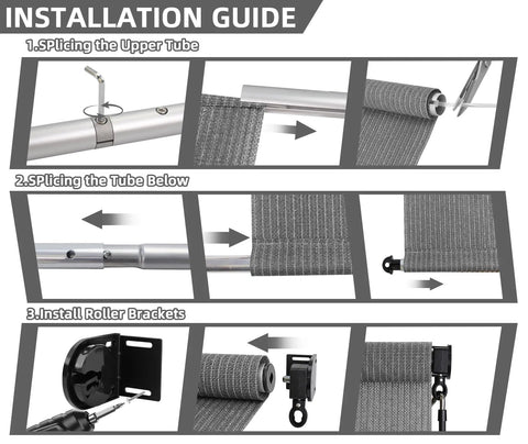 Installation guide for Cordless Exterior Patio Roller Shade For Privacy And Sun Blocking Roll Up Blinds For Porch Gazebo Pergola