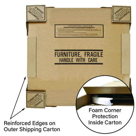 Gray Granite Top 42 Inch Square Bar Table packaging with reinforced edges and foam corner protection