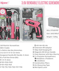 Slick 4V Usb Rechargeable Electric Screwdriver And 41 Piece Tool Kit With Swivel Handle And Bright Led For No Sweat Diy Repairs And Furniture Assembly Jobs Pink in a compact case.