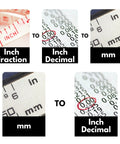 Fraction To Decimal To Millimeter Conversion Chart Magnet Magnetic Quick Reference Guide Inches To Millimeters Cheat Sheet Inch