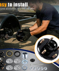 Installation of Solid Rig 2000 Lb 2 Pack Boat Trailer Hub Kit with complete accessories for easy assembly.