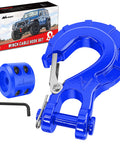 Forged Steel Winch Hook Set 3/8 Inch Grade 70 Safety Latch Clevis Slip Hook With Cable Stopper And Allen Wrench Included