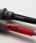 Insulated Silicone Adjustable Length Test Lead Set With Push And Pull Probes For Multimeter DMM 1000V 10A One Hand Use Friendly CAT II 1000V CAT III 1000V CAT IV 600V 1000mm Lead red and black probes