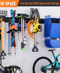 Garage Tool Organizer Wall Mount Kit, 48 Inch Heavy Duty Storage Rack with 3 Rails, 6 Hooks, Holding Tools and Chairs in Garage