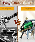 Comparison of non-magnetic and magnetic screwdriver heads with screws using Magnetic Ring For Screwdriver Head Must Have Anti Slip Detachable Universal Fit For Electric Screwdrivers Drills And Impact Wrenches Your Go To Tool For Home Repairs And Woodworking