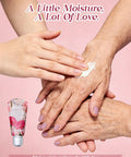 Soft Pink Purple Nude Cat Eye Gel Nail Polish Set With Five Colors HEMA Free And TPO Free Soak Off UV LED Kit in use with hand cream