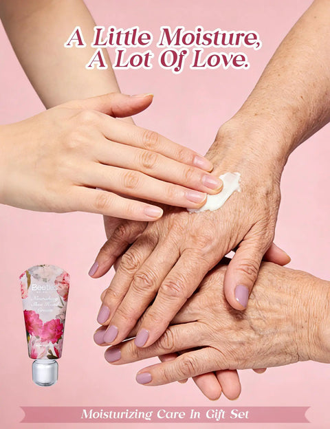 Soft Pink Purple Nude Cat Eye Gel Nail Polish Set With Five Colors HEMA Free And TPO Free Soak Off UV LED Kit in use with hand cream