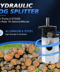 High-Flow 16 Gpm Two Stage Hydraulic Log Splitter Pump With 3000 Psi Rating For Heavy Duty Wood Processing image with aluminum and steel design.