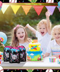 Kids at a baseball-themed party with Ice Cream Drip Baseball Drawstring Bags 48 Pack 6x8 Inch Waterproof Gift Bags for team favors.