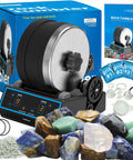 Pro Grade Rock Tumbler Kit With 3.5Lb Capacity, 3 Speeds And Digital 9 Day Timer, gemstones, grits, low noise barrel