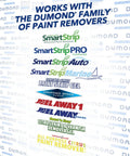 Image showing text promoting Dumond family of paint removers compatible with Laminated Paper That Keeps Paint Removers Wet And Ready To Roll.