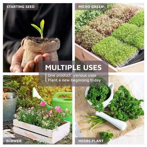 Coco Coir Organic Top Soil For Indoor And Outdoor Plants From A 4 Brick Pack That Expands To 10 Gallons, used in various planting scenarios.