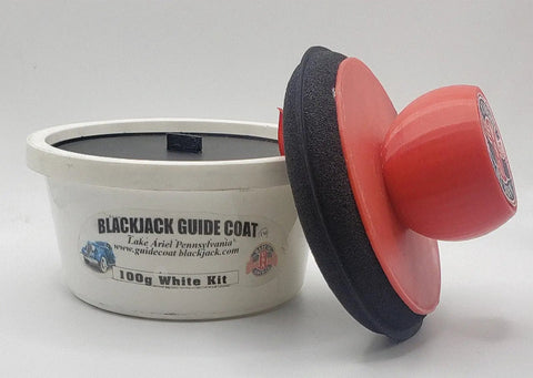 White Dry Powder Guide Coat Kit For Automotive Body Prep With No Overspray Or Masking, High Visibility On Dark Substrates