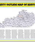 Kentucky County Outline Map Poster 36x60 With Counties Glossy Laminated Heavy Paper Wall Map Vivid Colors For Classrooms And Home Decor Educational Geography Wall Chart displayed with county names.