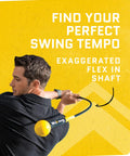 Golfer using Gold Flex Golf Swing Trainer And Warm Up Stick For More Distance Built For Tempo And Power Grip And Balance Drills