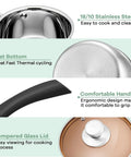1 Qt Stainless Steel Saucepan With Lid For Gas And Electric Stoves Camping And Travel Healthier Cooking No Cap Rust Free 18 10 Nonreactive Pot Heats Fast And Even Durable No Toxic Coatings features details.