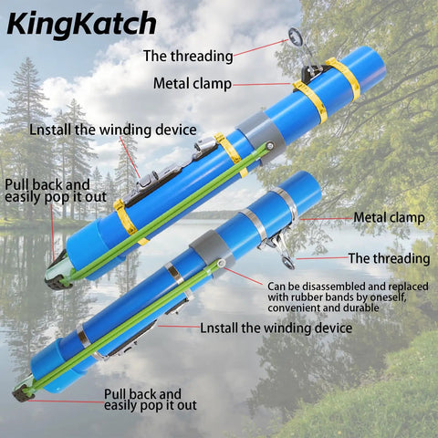 Diagram of Upgraded Portable Fishing Catapult Rod With Reel For Saltwater And Freshwater Ultra Compact Telescopic Lure And Bait Launcher