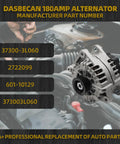 Beefed-Up 180 Amp High Output Alternator For Hyundai Palisade 2020-2025 And Kia Telluride 2020-2024 3.8L Durable Replacement