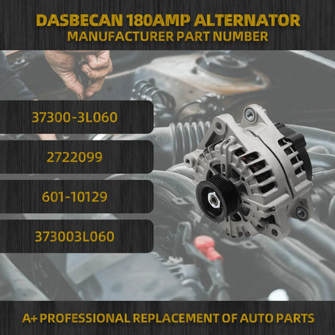 Beefed-Up 180 Amp High Output Alternator For Hyundai Palisade 2020-2025 And Kia Telluride 2020-2024 3.8L Durable Replacement