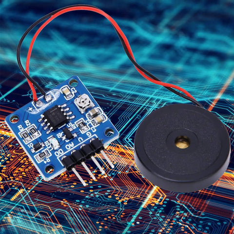 5.0V Piezoelectric Vibration Sensor Module With Analog And Digital Outputs TTL Level 20 By 20 mm for tap detection and security
